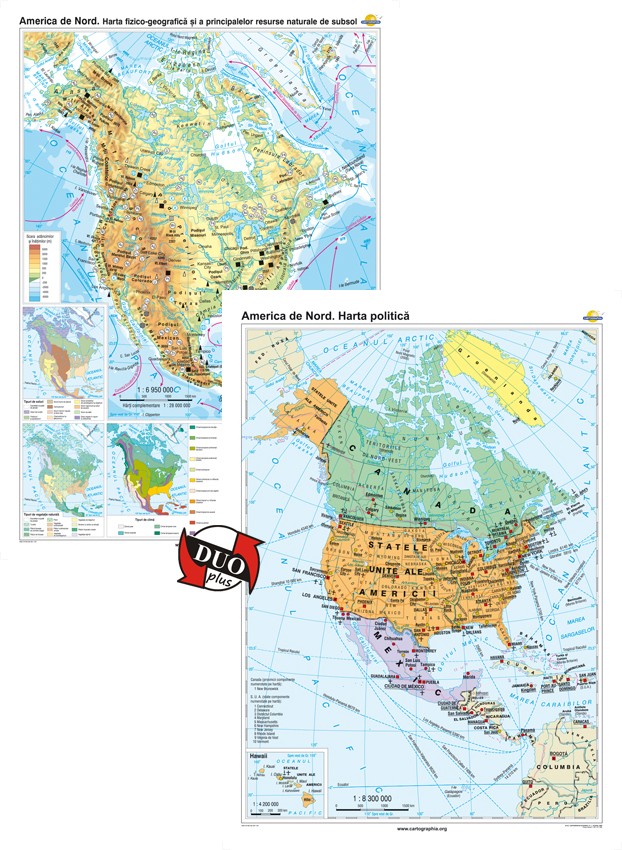 America De Nord Harta Fizico Geografică și A Principalelor 6157