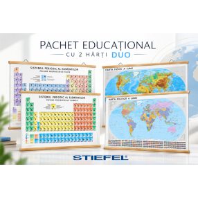 Pachet educațional DUO – Sistemul Periodic + Harta Lumii