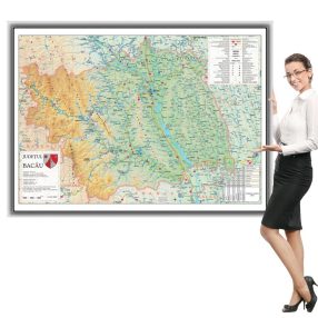 Harta Bacău în ramă de aluminiu