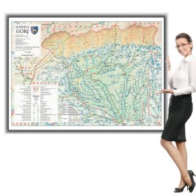 Harta județului Gorj în ramă de aluminiu
