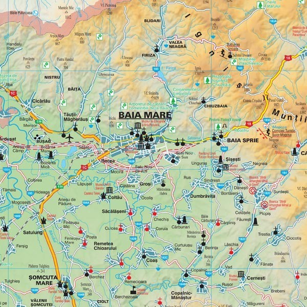 harta maramures sate Harta Judetului cu primarii Maramures   STIEFEL ROMANIA