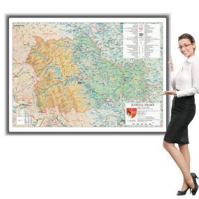 Harta județului Neamț în ramă de aluminiu