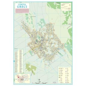 Harta Comunei Greci TL - șipci de lemn