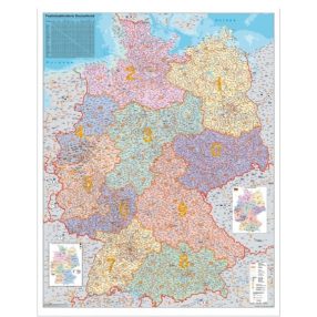 Hartă Germania coduri postale - șipci de lemn