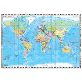Hartă de perete Statele Lumii cu steaguri