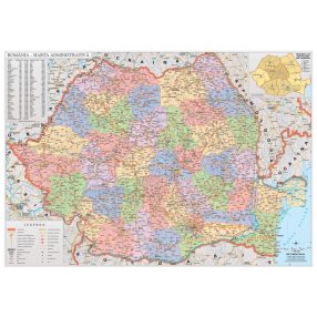 Hartă de perete România administrativă