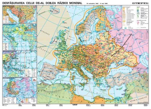 Al doilea Război Mondial - hartă de perete