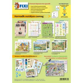   Pachet de miniplanșe FIXI pentru clasa III cu 1 marker albastru si planșă, în limba maghiară