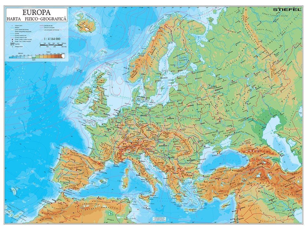 Harta Fizico Geografica A Europei | Harta